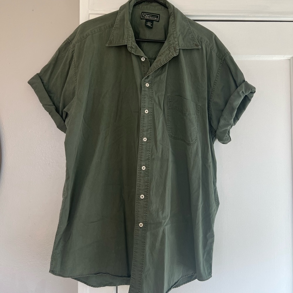 Army Green Oversized Shirt Dress